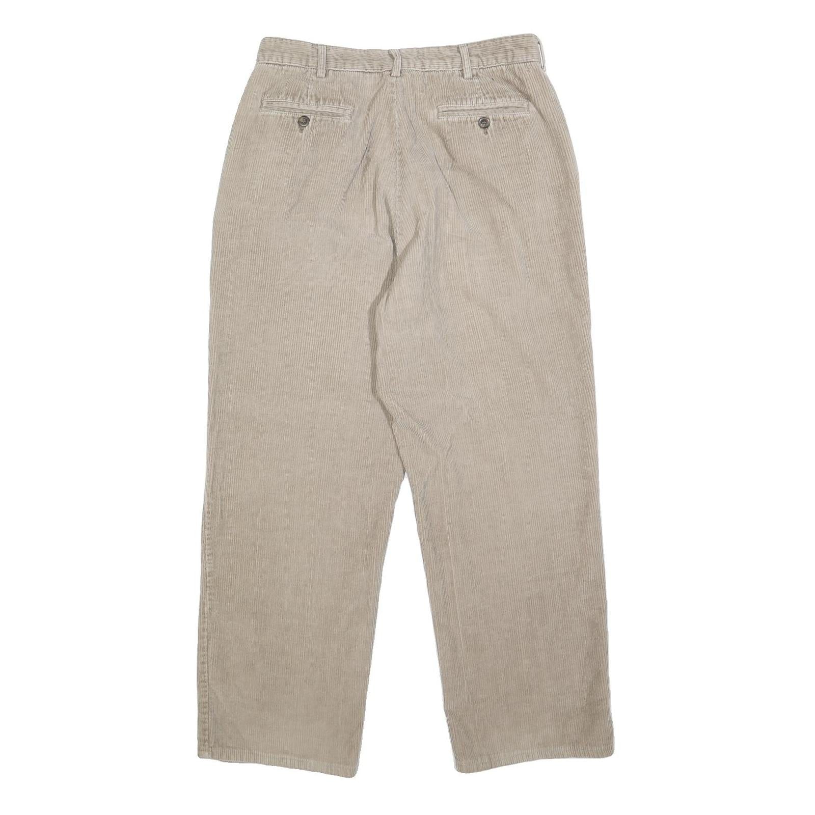 M. GORDON Mens Cotton Beige Relaxed Straight Trousers W30 L28 Casual