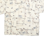 DOCKERS Mens Cream Golf Motif Short Sleeve Polo Shirt L Cotton Blend