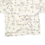 DOCKERS Mens Cream Golf Motif Short Sleeve Polo Shirt L Cotton Blend