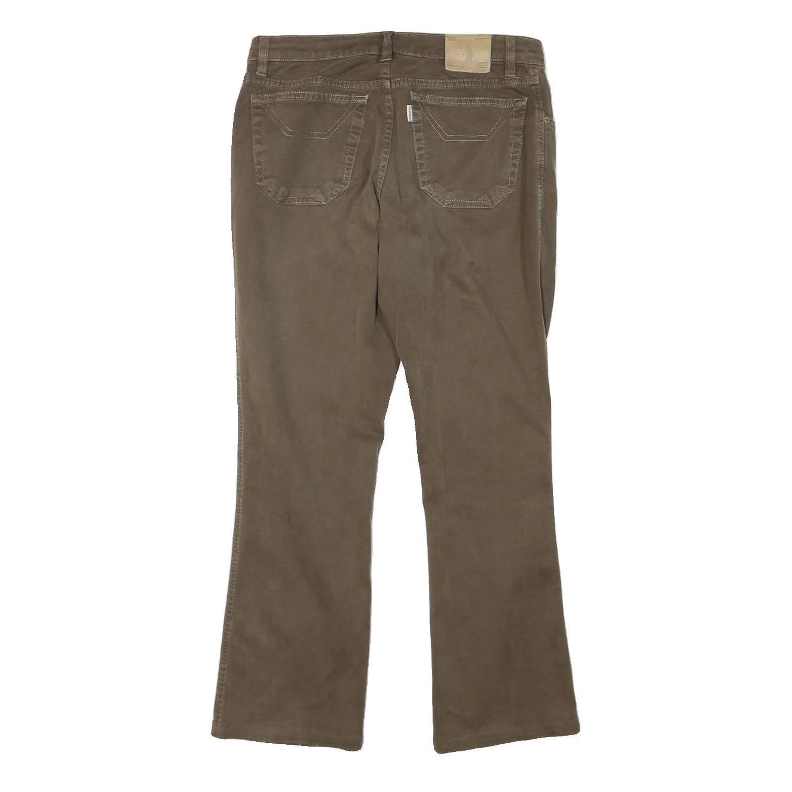 JECKERSON Womens Cotton Blend Brown Regular Straight Trousers W31 L28 Classic