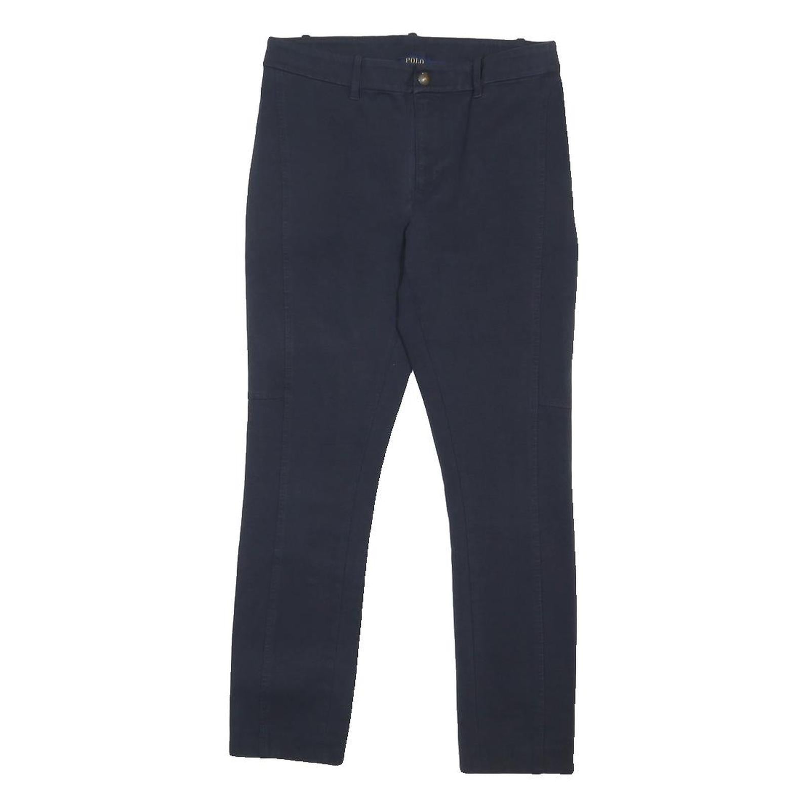 POLO RALPH LAUREN Womens Cotton Blend Navy Slim Skinny Trousers W26 L24