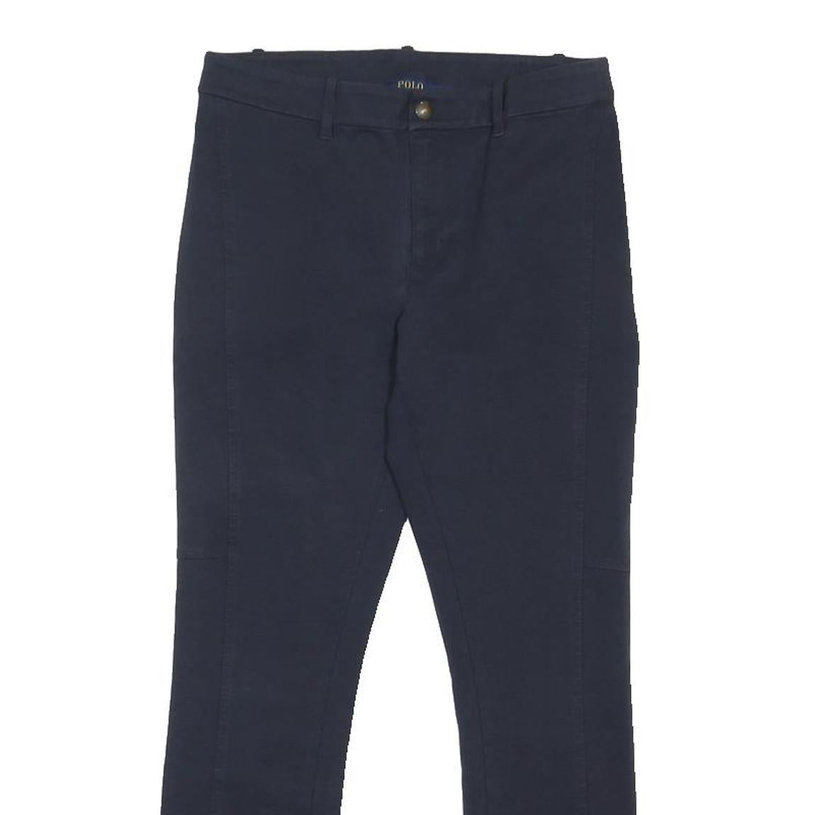POLO RALPH LAUREN Womens Cotton Blend Navy Slim Skinny Trousers W26 L24