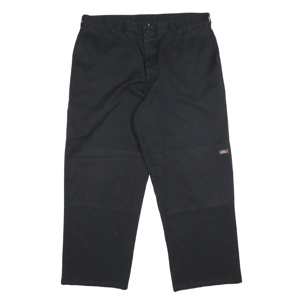 DICKIES Mens Relaxed Black Cotton Blend Trousers W40 L30 Workwear Zip Closure