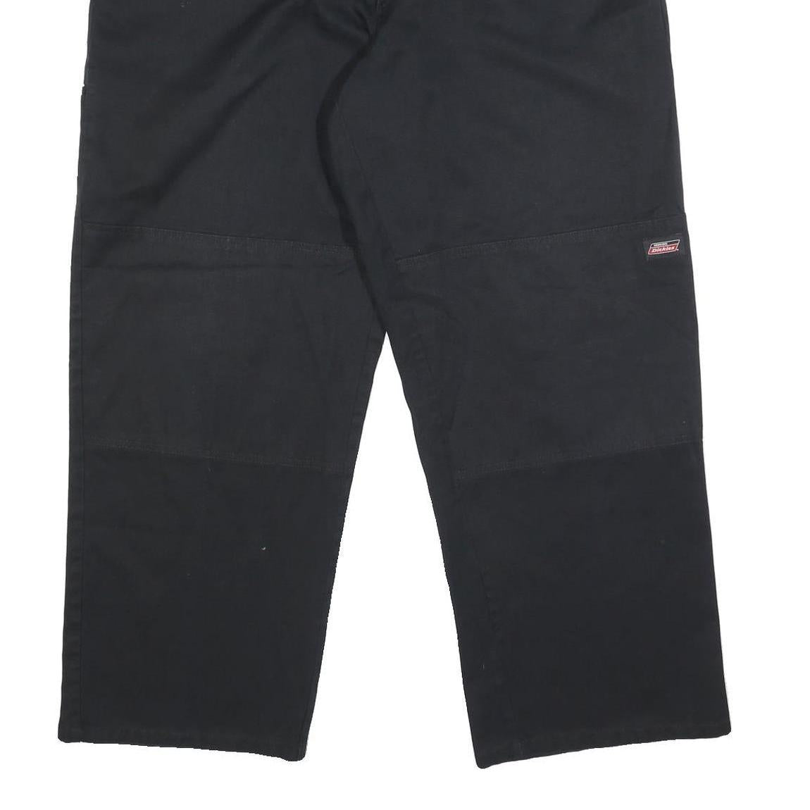 DICKIES Mens Relaxed Black Cotton Blend Trousers W40 L30 Workwear Zip Closure