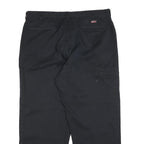 DICKIES Mens Relaxed Black Cotton Blend Trousers W40 L30 Workwear Zip Closure