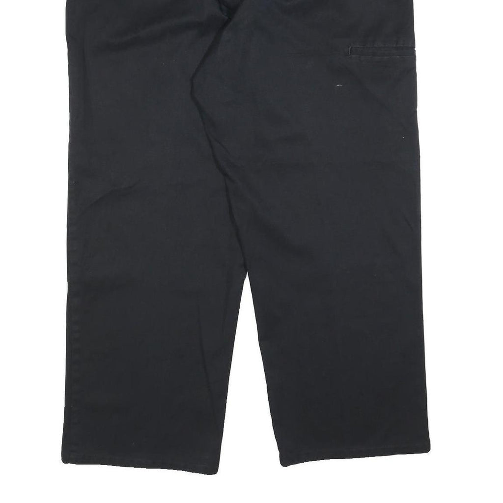 DICKIES Mens Relaxed Black Cotton Blend Trousers W40 L30 Workwear Zip Closure