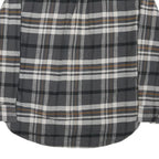 JACHS Mens Grey & Brown Check Shirt L Cotton Blend Casual Long Sleeve