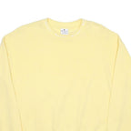 CHAMPION Womens Yellow Crew Neck L Cotton Blend Pullover Sweatshirt Casual