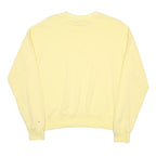 CHAMPION Womens Yellow Crew Neck L Cotton Blend Pullover Sweatshirt Casual