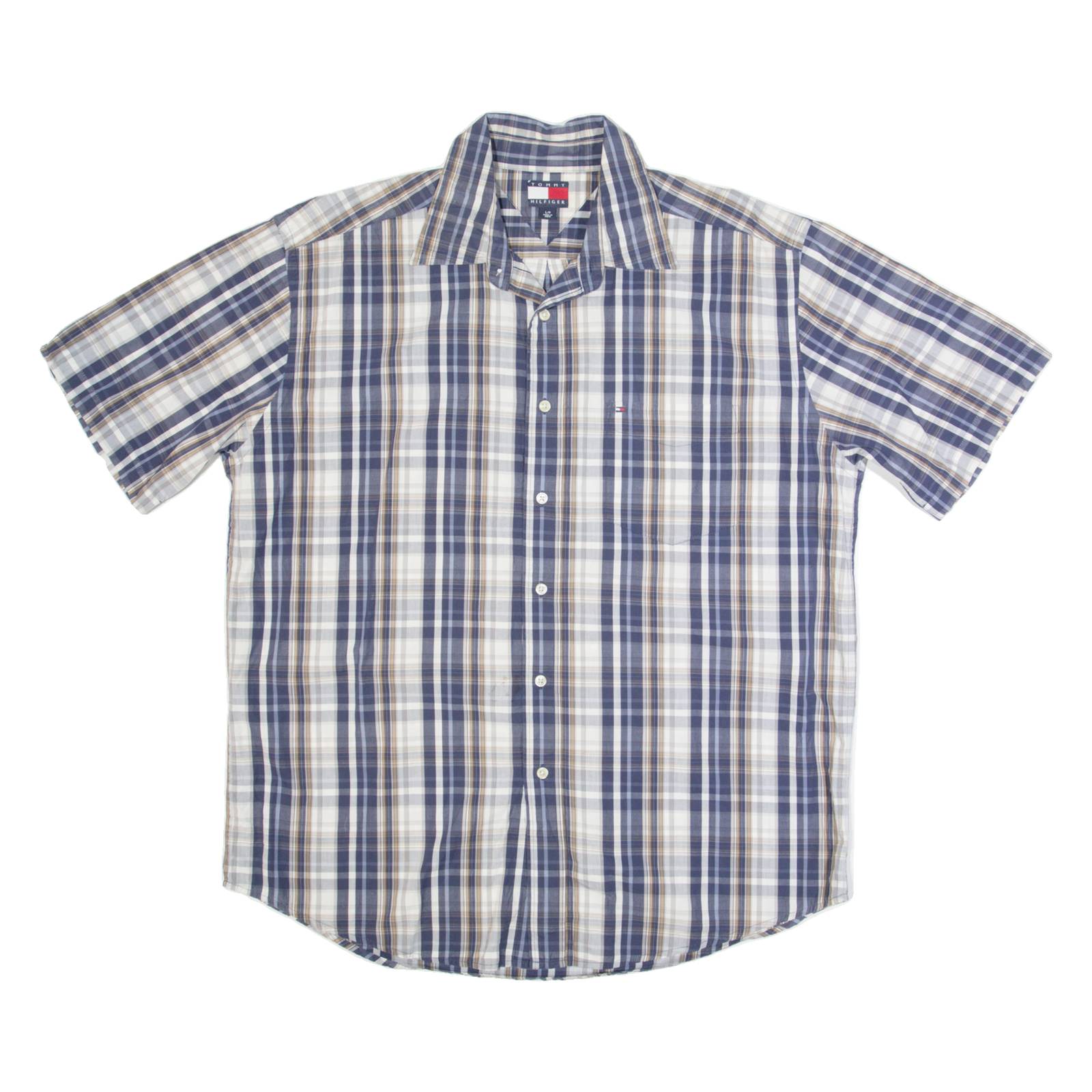 TOMMY HILFIGER Mens Shirt Blue Check L