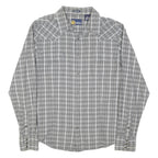 NAUTICA Womens Grey Check Cotton Blend Shirt XL Casual Button-Up