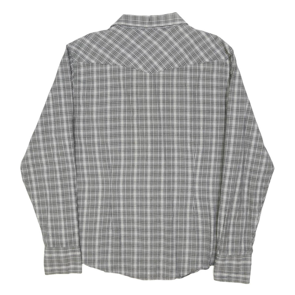 NAUTICA Womens Grey Check Cotton Blend Shirt XL Casual Button-Up