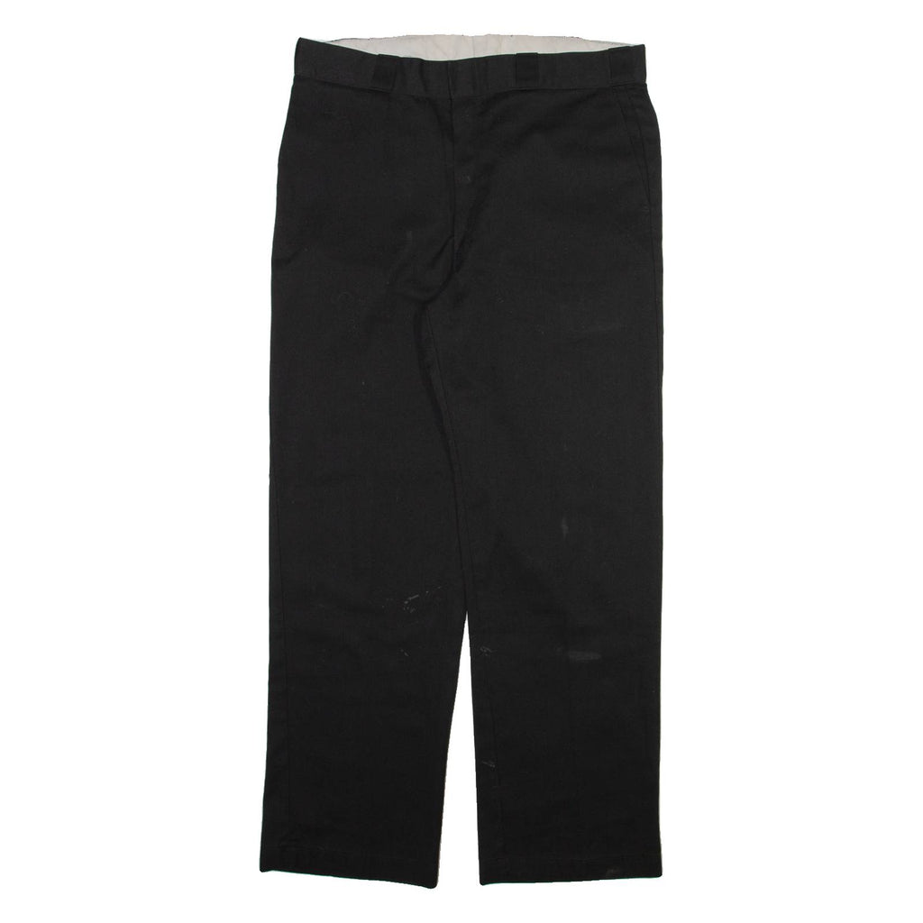 DICKIES Mens Trousers Black Regular Straight W36 L31