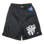 CHAMPION Mens Shorts Black S W24 Polyester Blend Mesh Casual Sports Logo