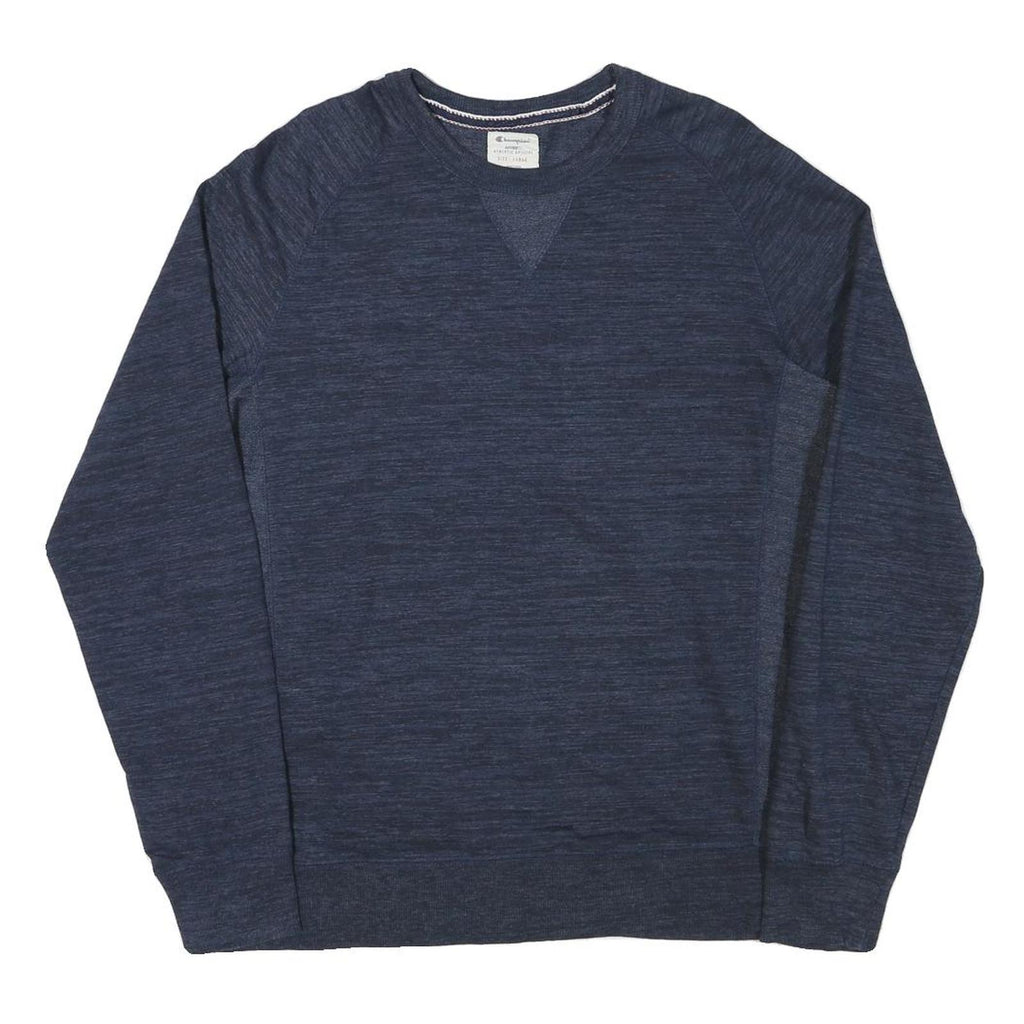 CHAMPION Mens Blue Crew Neck L Cotton Blend Sweatshirt Casual Pullover