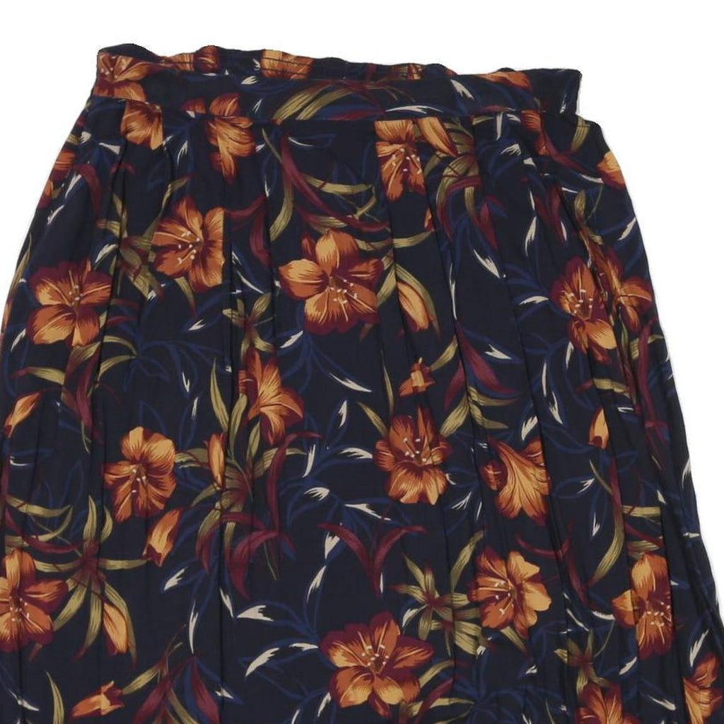 SAG HARBOR Womens Blue Floral Pleated Midi Rayon Skirt 2XL Elegant Casual