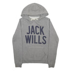 JACK WILLS Womens Grey Hoodie UK 8 Cotton Blend Pullover Casual Sweatshirt