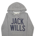 JACK WILLS Womens Grey Hoodie UK 8 Cotton Blend Pullover Casual Sweatshirt