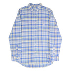 CHAPS Mens Blue & Yellow Check Shirt L Button-Down Collar Long Sleeve Casual