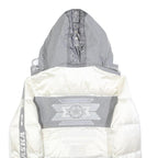 BOGNER Womens White & Grey Alaska Quilted Jacket S Polyester Zip Hooded Casual