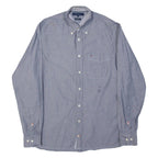 TOMMY HILFIGER Custom Fit Mens Plain Shirt Blue Long Sleeve S