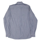 TOMMY HILFIGER Custom Fit Mens Plain Shirt Blue Long Sleeve S
