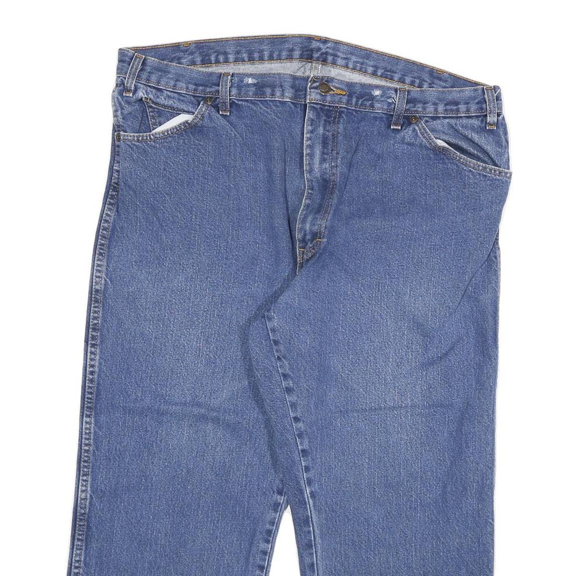 DICKIES Mens Jeans Blue Regular Straight Denim W40 L24 Workwear Zip Closure