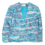 BRIGHTON Ruffle Womens Blazer Jacket Blue L