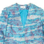 BRIGHTON Ruffle Womens Blazer Jacket Blue L