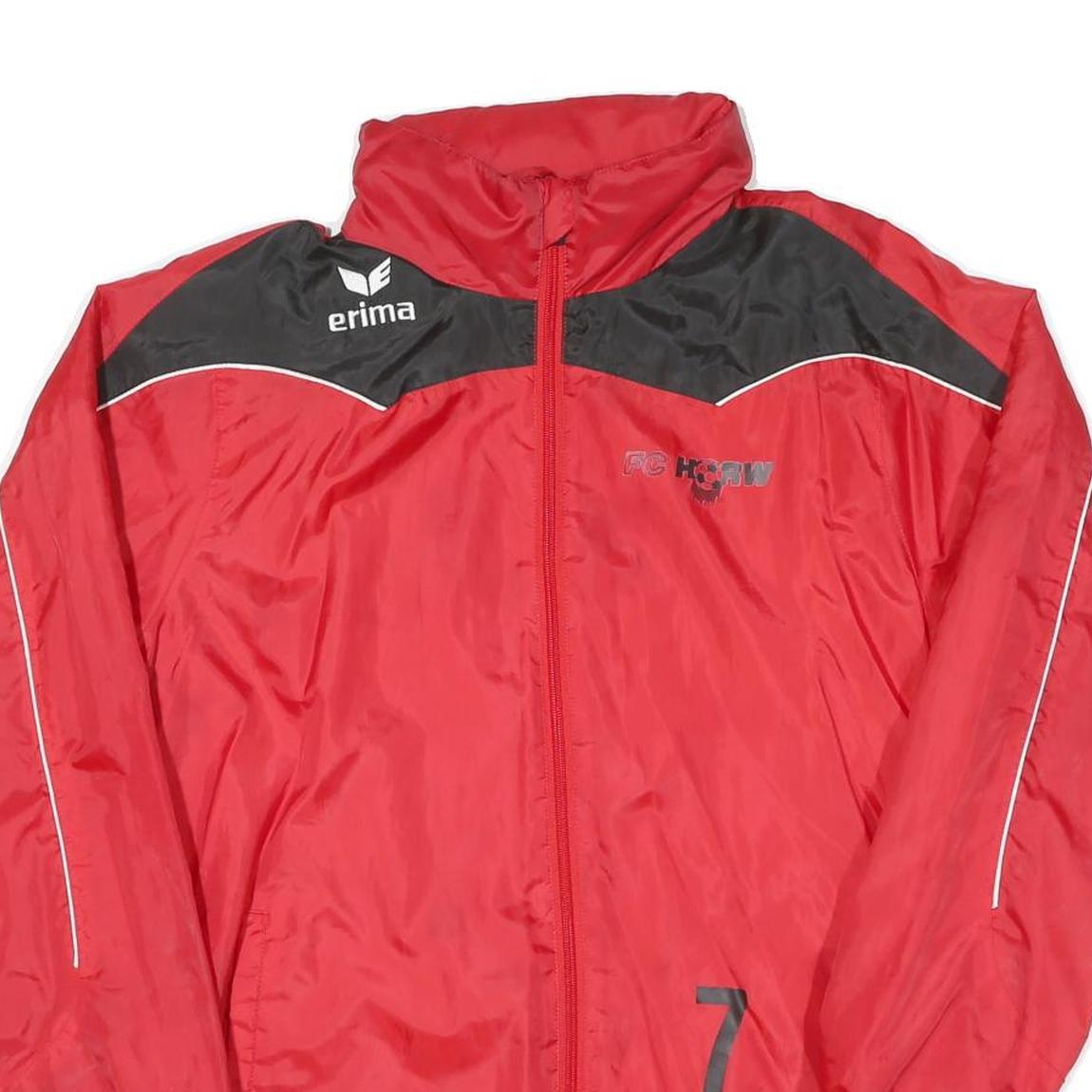 ERIMA Mens Red Black Polyester Blend Jacket M Sport Zip FC Horw Number 7