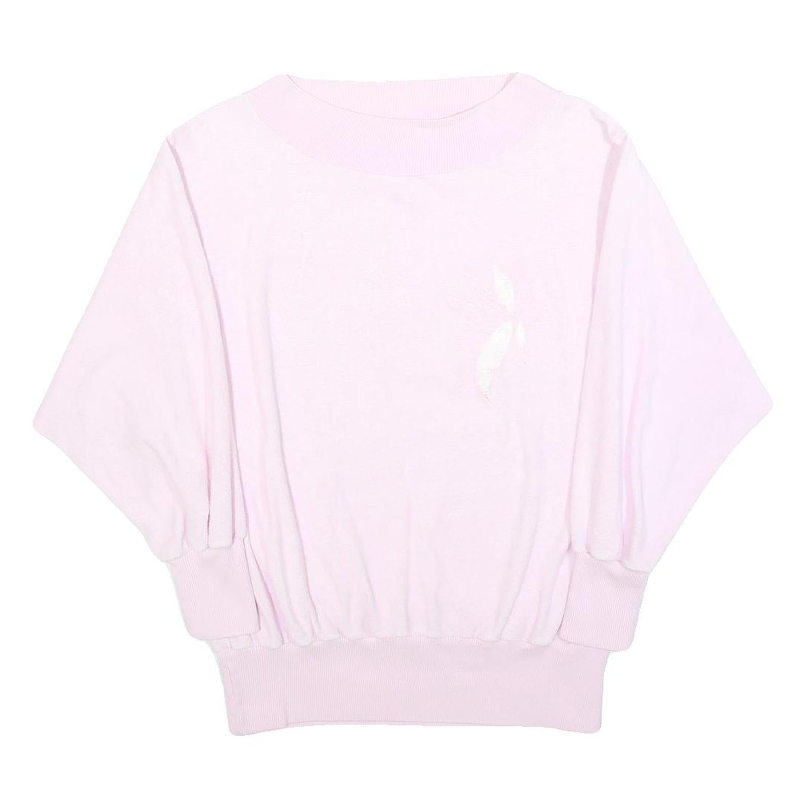 Womens Pink Sweatshirt Crew Neck S Cotton Blend Soft Fit Casual