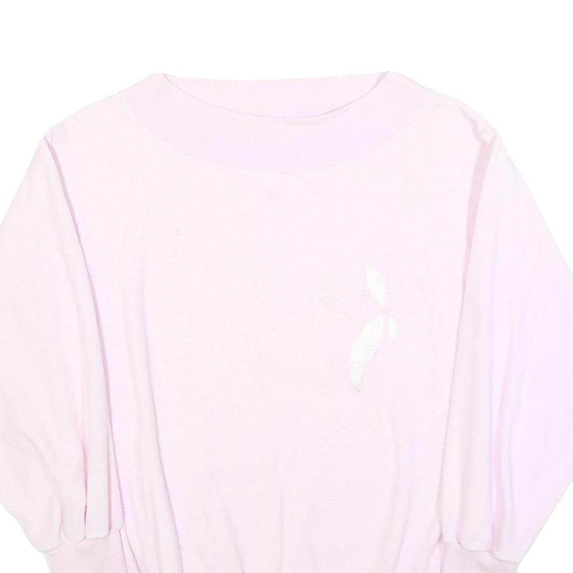 Womens Pink Sweatshirt Crew Neck S Cotton Blend Soft Fit Casual