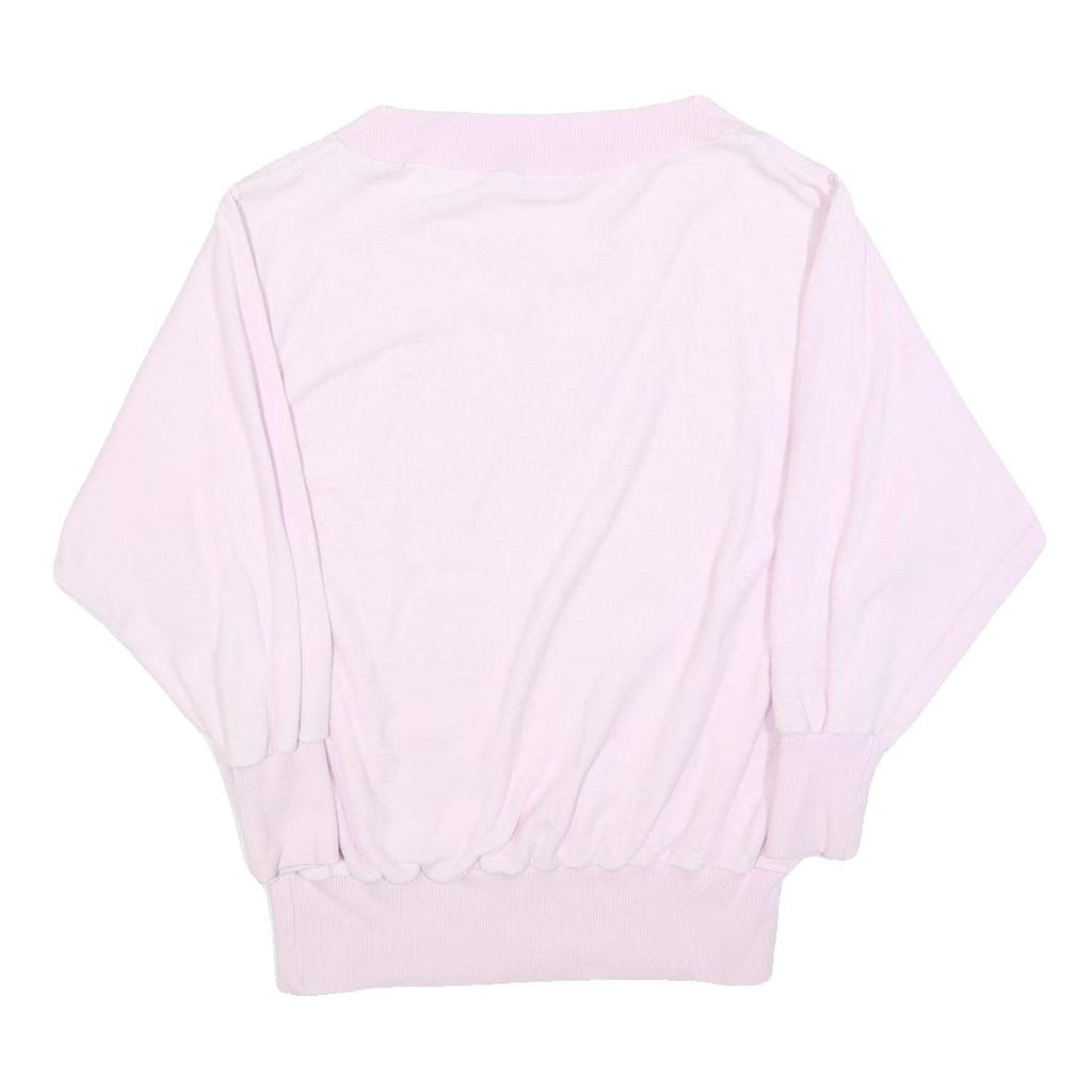 Womens Pink Sweatshirt Crew Neck S Cotton Blend Soft Fit Casual