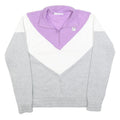 FILA Womens Purple & White & Grey Sweatshirt Collared M Colourblock Cotton Blend