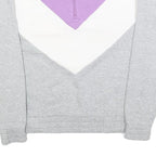 FILA Womens Purple & White & Grey Sweatshirt Collared M Colourblock Cotton Blend