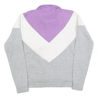 FILA Womens Purple & White & Grey Sweatshirt Collared M Colourblock Cotton Blend