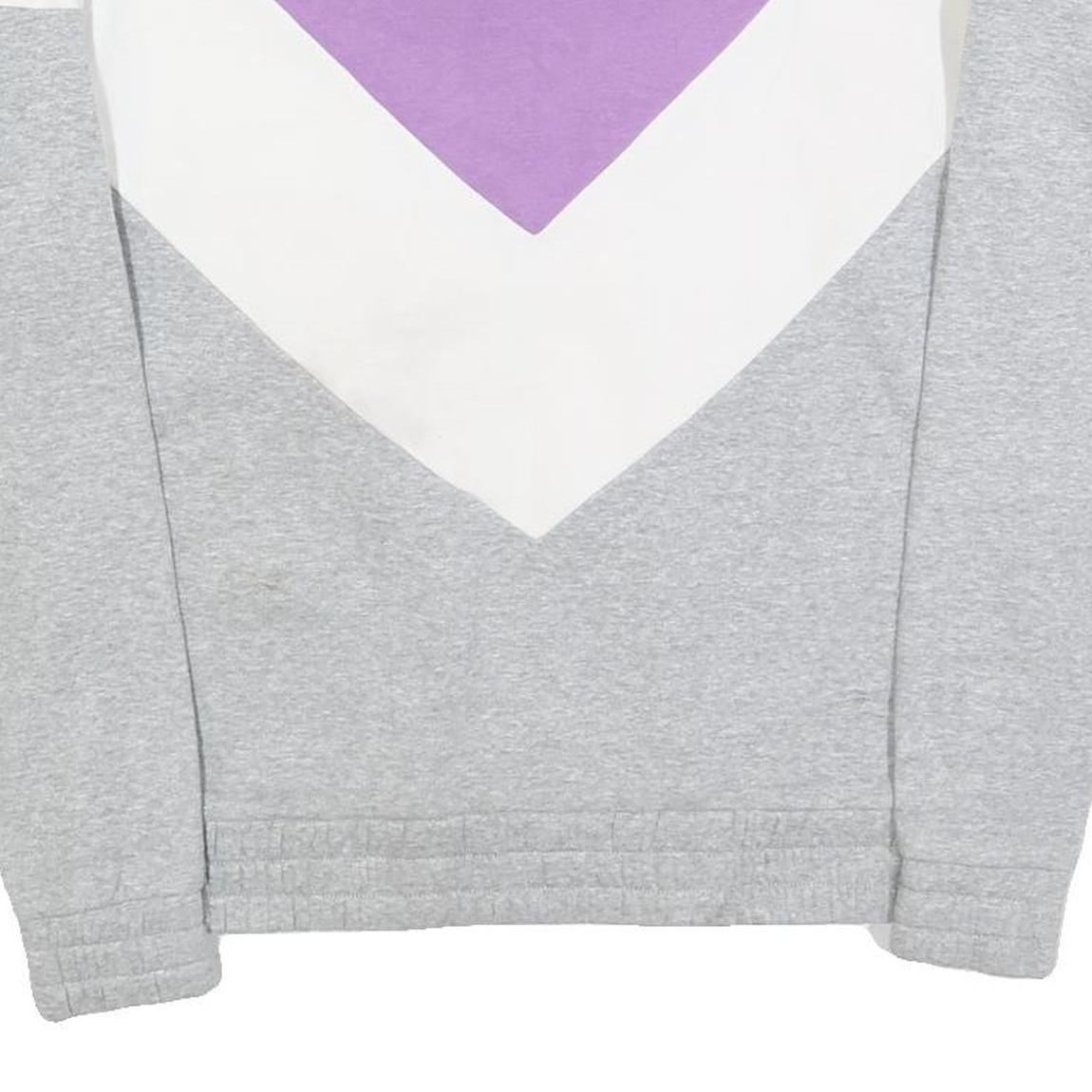 FILA Womens Purple & White & Grey Sweatshirt Collared M Colourblock Cotton Blend