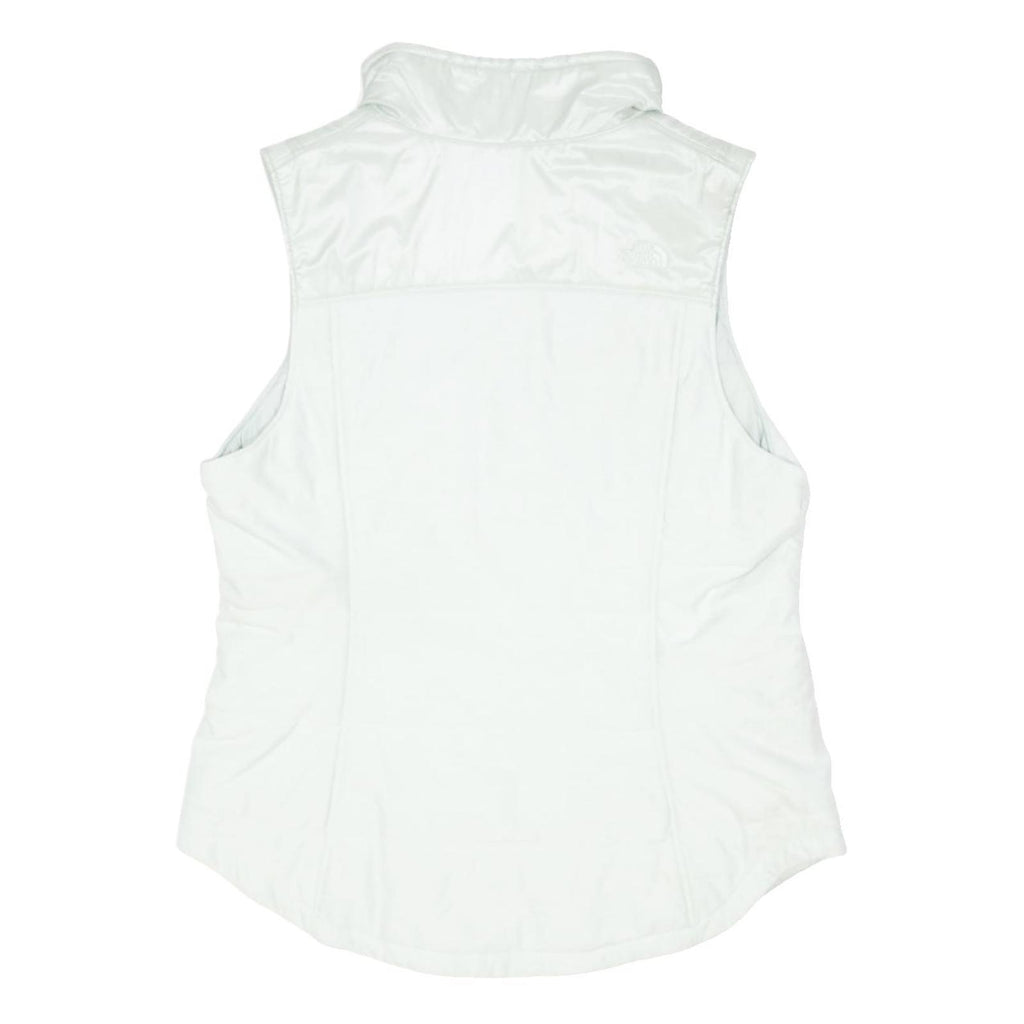 THE NORTH FACE Womens White Jacket L Polyester Plain Sleeveless Zip Outdoor