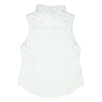 THE NORTH FACE Womens White Jacket L Polyester Plain Sleeveless Zip Outdoor