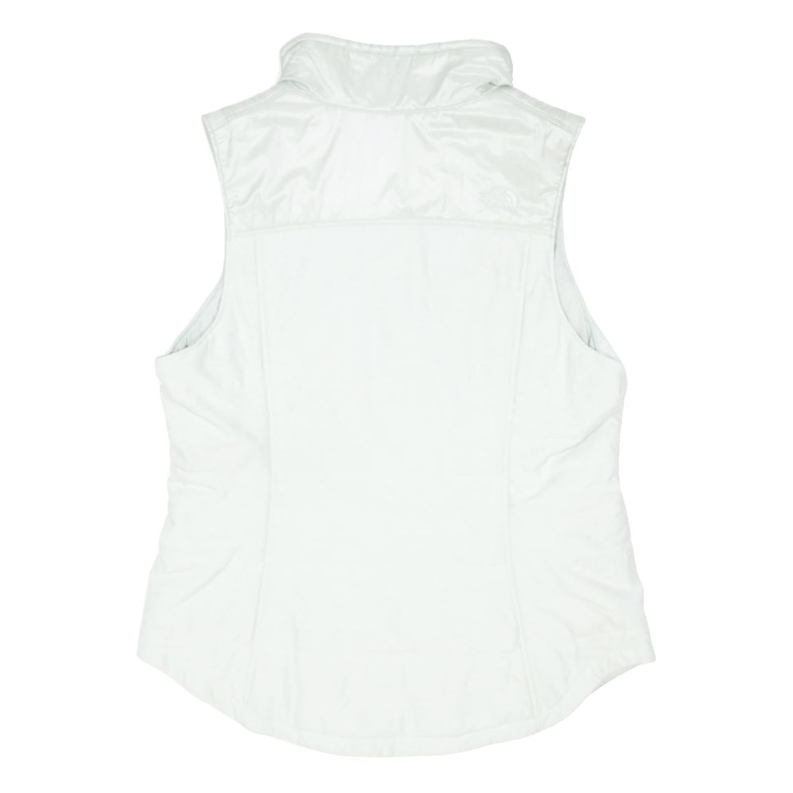 THE NORTH FACE Womens White Jacket L Polyester Plain Sleeveless Zip Outdoor