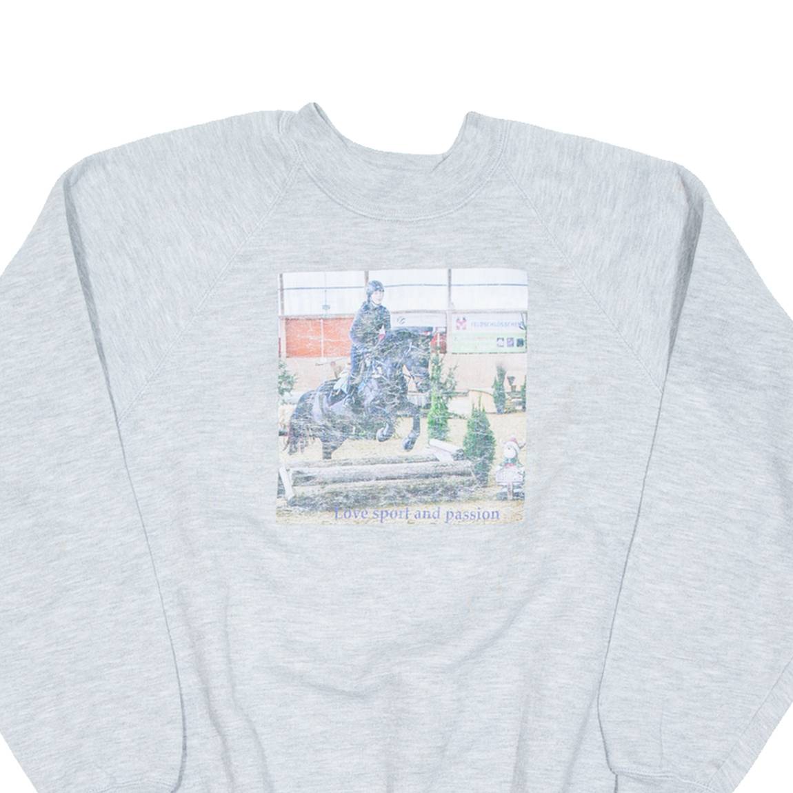 RUSSELL ATHLETIC Love Sport And Passion Womens Sweatshirt Grey M