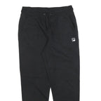 FILA Mens Joggers Black S W28 L28 Slim Tapered Cotton Blend Logo Casual Wear