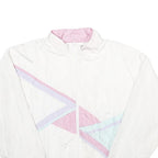 METRO WEAR Mens White Jacket M Nylon Colourblock Zip Casual Outerwear