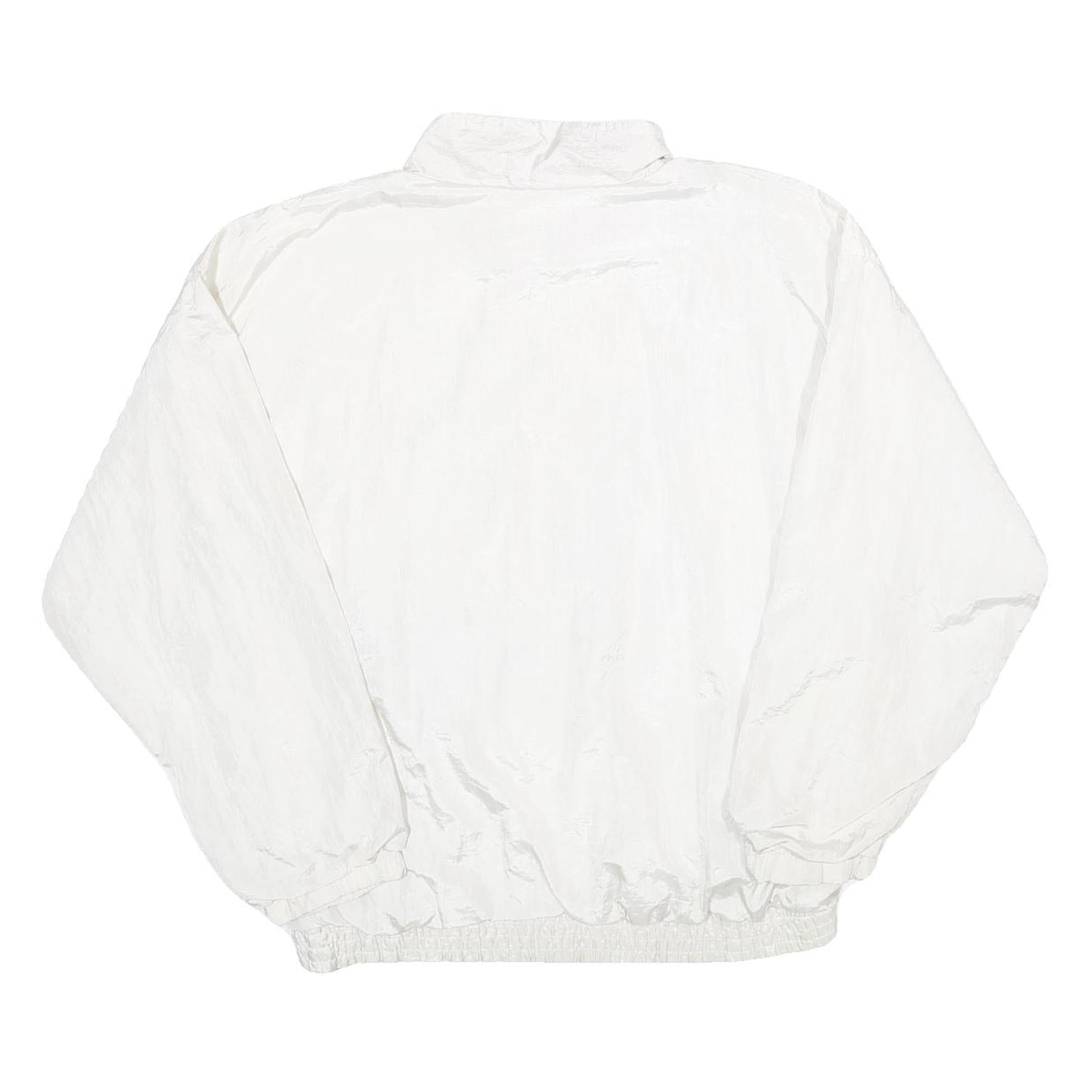 METRO WEAR Mens White Jacket M Nylon Colourblock Zip Casual Outerwear