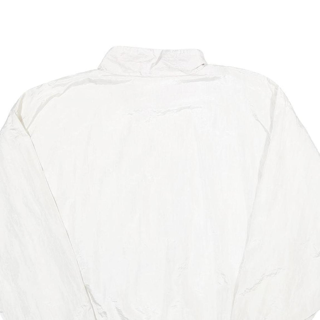 METRO WEAR Mens White Jacket M Nylon Colourblock Zip Casual Outerwear