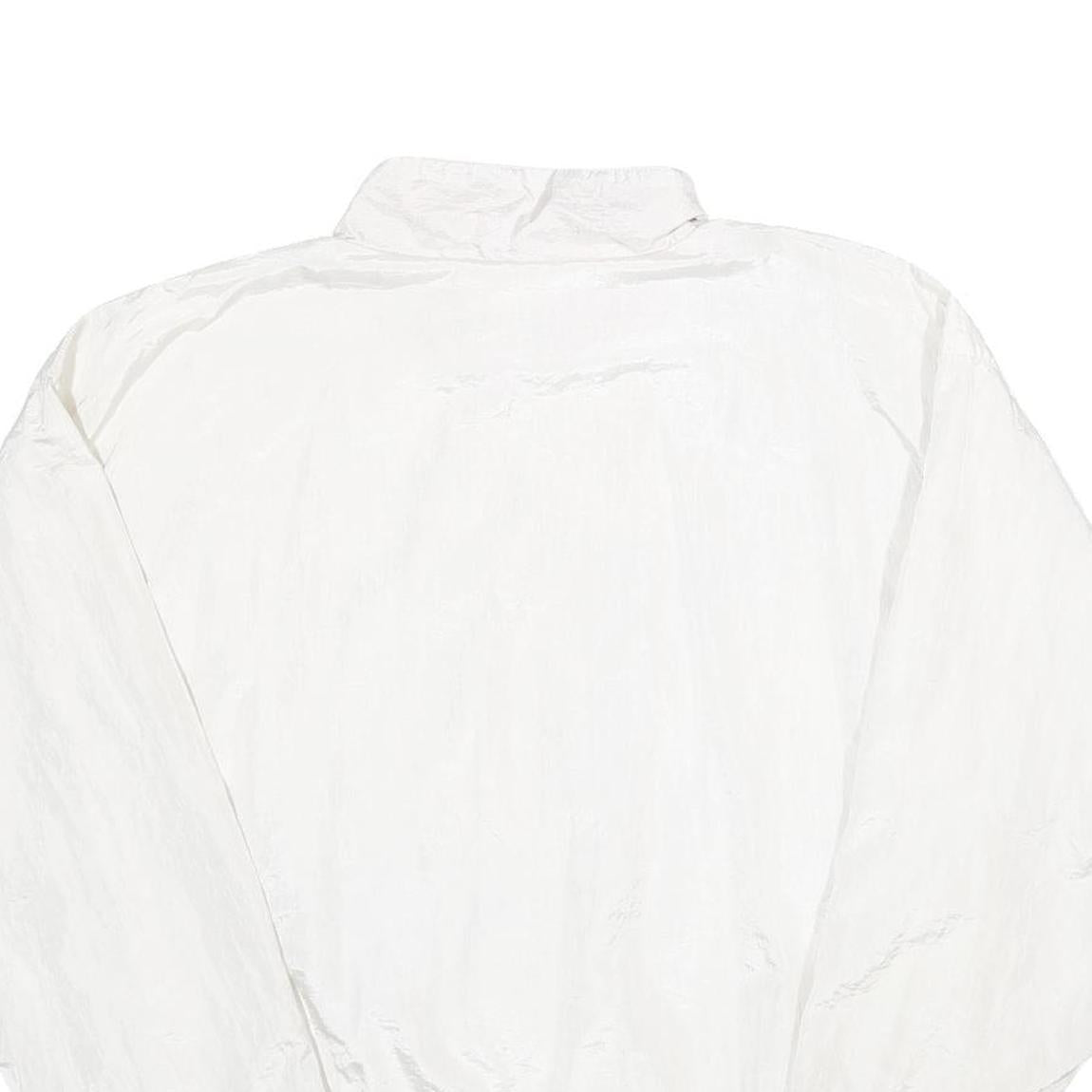 METRO WEAR Mens White Jacket M Nylon Colourblock Zip Casual Outerwear