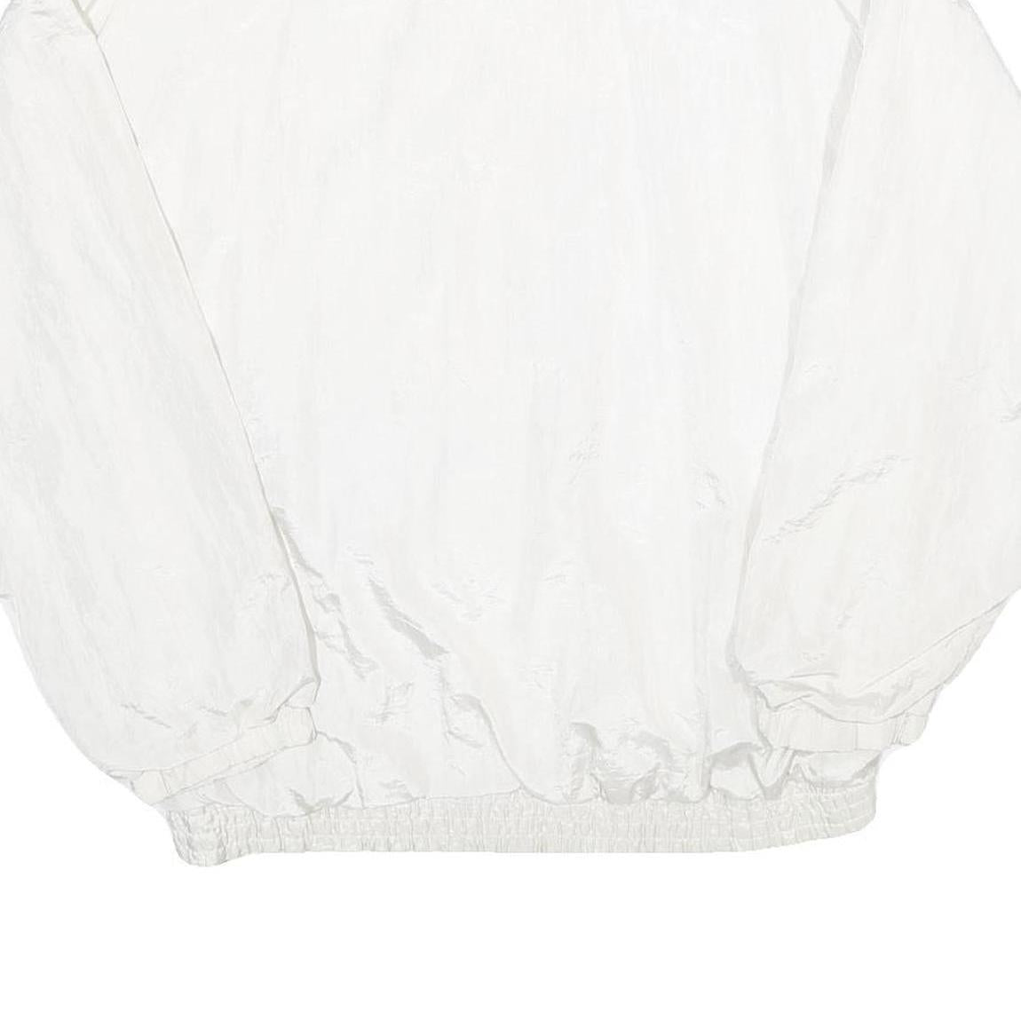 METRO WEAR Mens White Jacket M Nylon Colourblock Zip Casual Outerwear