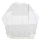B&J Mens White Grey Striped Seattle Pullover Sweatshirt M Cotton Blend Half Zip