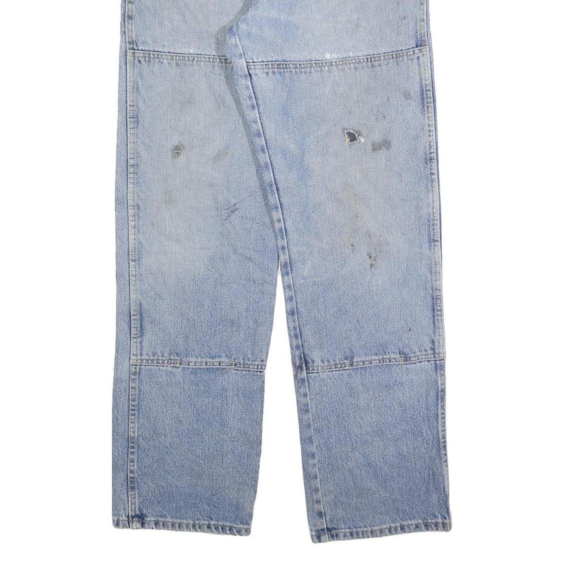 DICKIES Mens Relaxed Blue Denim Jeans W34 L34 Zip Pockets Casual Workwear