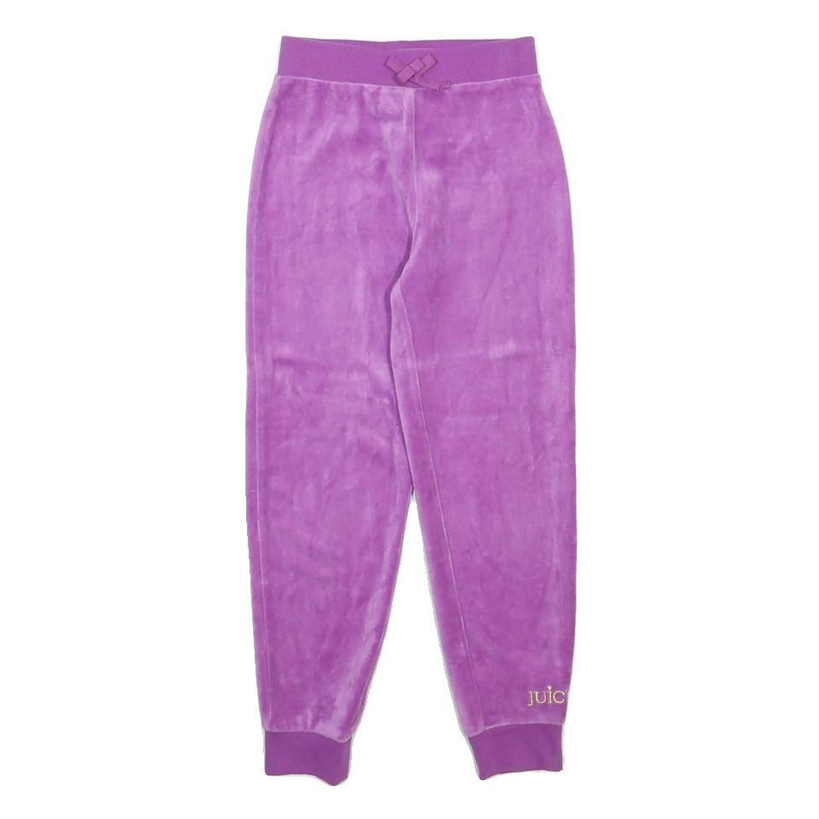 JUICY COUTURE Girls Joggers Purple Slim Tapered 7Y W20 L21 Velour Joggers